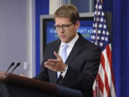 El secretario de prensa de la Casa Blanca, Jay Carney, dijo que dan "la bienvenida a las indicaciones de que los líderes de la zona euro han hecho progresos la pasada noche para lidiar con sus desafíos". EFE/Archivo