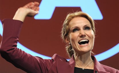 Helle Thorning-Schmidt celebra su victoria en las elecciones danesas