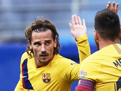 Griezman i Messi, durant un partit el 19 d'octubre.