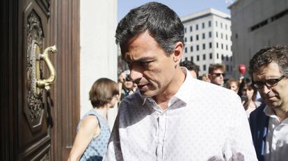 El secretario general del PSOE, Pedro Sánchez, este viernes en el Congreso.