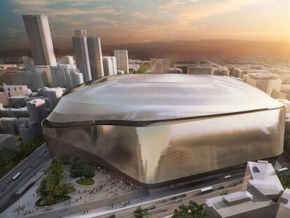 Imagen de cómo será el nuevo estadio Santiago Bernabéu, en La Castellana.
