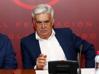 Pedro Rocha, el lunes durante la reunión de los presidentes territoriales de la RFEF.