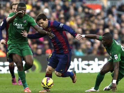 Messi, en el partido de Liga contra el Levante.