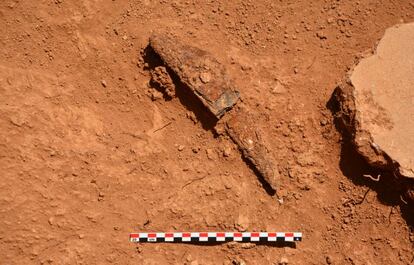 Cuchillo encontrado en el yacimiento cartaginés de Son Catlar.
