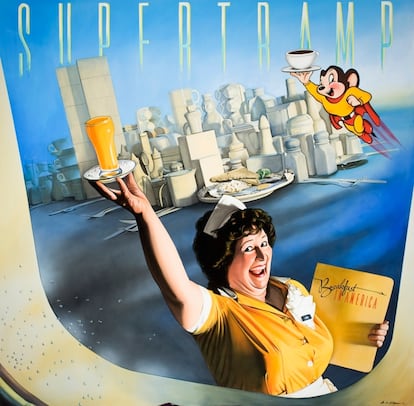 Acrílico sobre lienzo. Inspirado en Supertramp 'Breakfast in America' A M (1979).