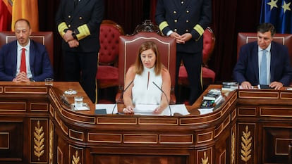 La presidenta del Congreso, Francina Armengol, tras su elección el pasado día 17 en Madrid.