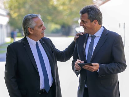 El presidente argentino, Alberto Fernández, y su ministro de Economía, Sergio Massa.