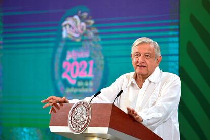 El presidente Andrés Manuel López Obrador, en Veracruz el 26 de julio.