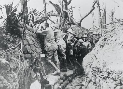Soldados franceses en una trinchera.