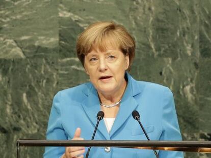 Merkel, uma das poucas l&iacute;deres mundiais mulheres. 