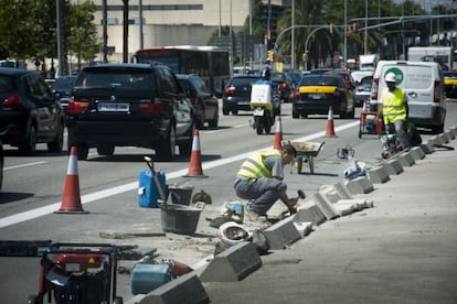 Obras en la avenida Diagonal