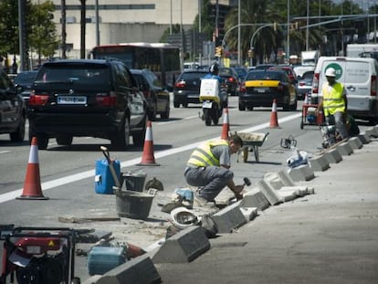 Obras en la avenida Diagonal