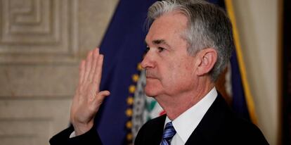 Jerome Powell, en el momento de jurar su cargo.