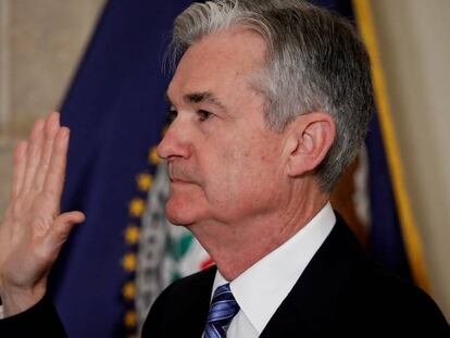 Jerome Powell, en el momento de jurar su cargo.