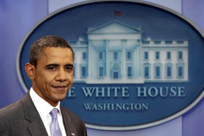 El presidente Barack Obama comparece ante los periodistas en la Casa Blanca para informar del acuerdo.