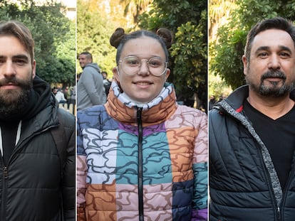 Jesús Posada, Minerva Morgado y Antonio Morgado, este martes en la manifestación del metal de Cádiz.