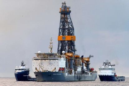 ‘The Rowan Renaissance’ ultra deepwater drillship that Repsol is using.