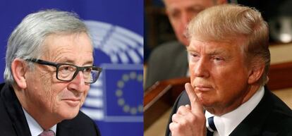 El presidente de la CE, Jean-Claude Juncker, y el presidente de EE UU, Donald Trump.