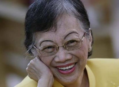 La ex presidenta de Filipinas Cory Aquino, en Manila en 2008.