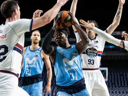 Ángel Delgado, en el partido Estudiantes-Obradoiro. acbphoto