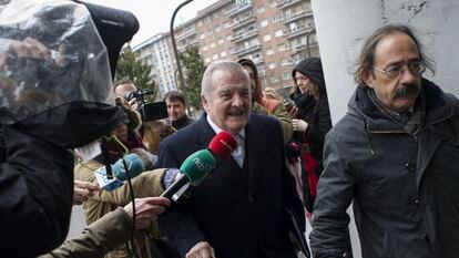 Patxi Izco, a su llegada al Palacio de Justicia de Navarra, en 2016.