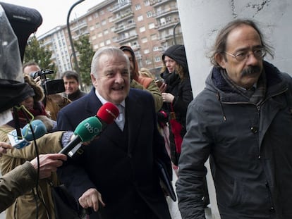 Patxi Izco, a su llegada al Palacio de Justicia de Navarra.