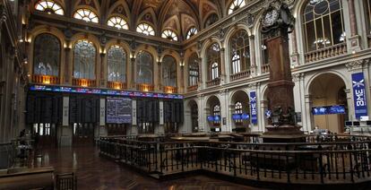 Interior de la Bolsa de Madrid.