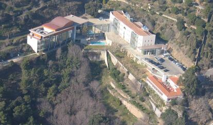 Panorámica desde el aire de las instalaciones de la Escuela Judicial en Barcelona.