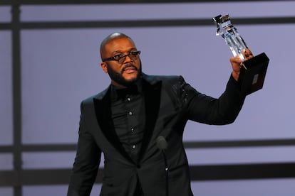 Tyler Perry recogiendo el premio Ultimate Icon, en la gala de julio de 2019 de los premios BET en Los Ángeles, California.