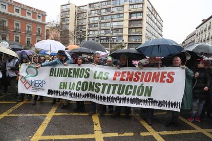 Capçalera de la manifestació a Madrid.