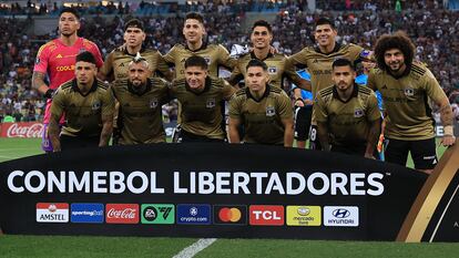Los jugadores del Colo Colo, antes de un encuentro contra Fluminense en Río de Janeiro, el 9 de abril.