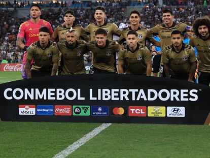 Los jugadores del Colo Colo, antes de un encuentro contra Fluminense en Río de Janeiro, el 9 de abril.