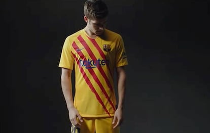 Sergi Roberto, amb la nova samarreta del Barça.