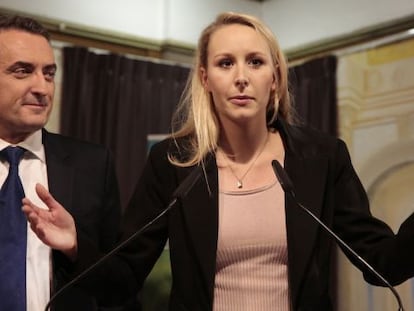 Marion Mar&eacute;chal-Le Pen, una de las candidatas de la extrema derecha francesa derrotadas el 13 de diciembre, en su discurso tras el anuncio de los resultados.