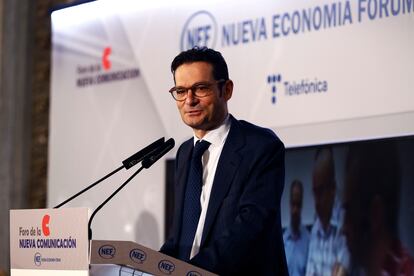 Joseph Oughourlian, presidente de PRISA, en su intervención en el Foro de la Nueva Comunicación: "Nuestros medios se enorgullecen de su calidad, de contrastar la realidad y hay pocos medios así. Existe una sensación de que lo que estamos haciendo todos los días es más que un negocio, porque aportas algo a la sociedad, a la democracia", ha afirmado.