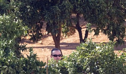José Bretón during Tuesday's police search of his family estate, Las Quemadillas.