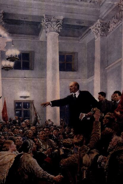 <i>Lenin proclama el poder soviético </i>(1947), de Vladímir Serov.