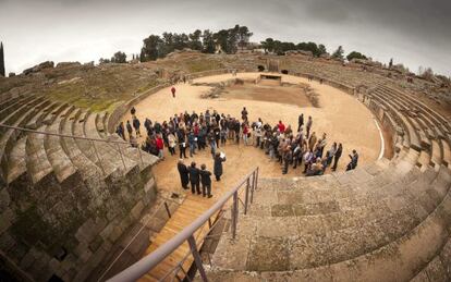 Vista general del Anfiteatro Romano de Mérida.