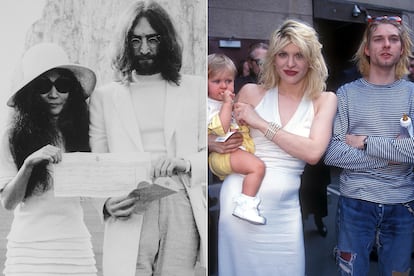 Yoko Ono y John Lennon; Courtney Love y Kurt Cobain.