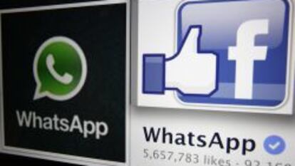 Logotipos de WhatsApp y Facebook.