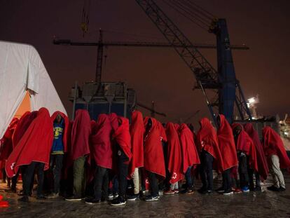 Llegada migrantes a Málaga. 