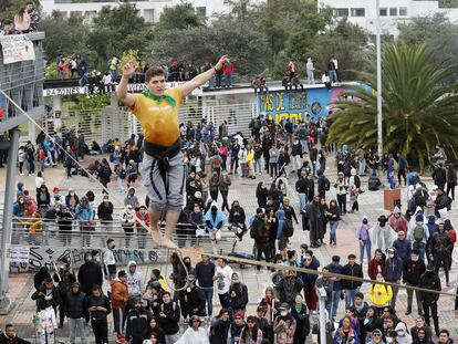 Una manifestación en la Universidad Nacional de Colombia, el pasado 28 de abril en Bogotá.