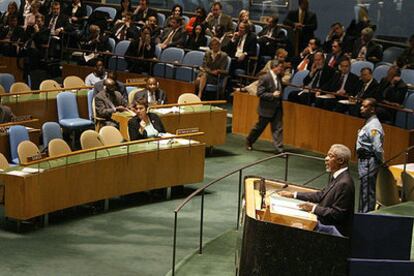 Kofi Annan, durante su discurso de ayer en la sede de Naciones Unidas.