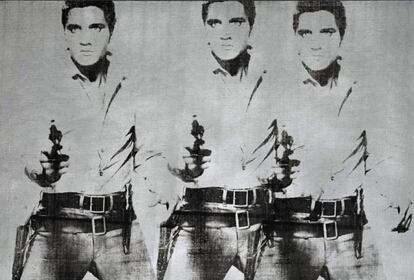 'Triple Elvis' de Andy Warhol. Serigrafía y polímero sintético sobre tela