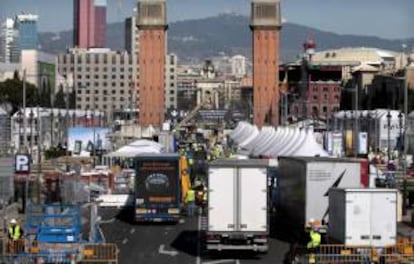 Vista del recinto en Barcelona del Congreso Mundial de Móviles correspondiente a la edición de 2012. EFE/Archivo