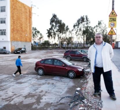 Pedro Conesa on the site where his house once stood.