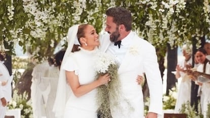 Jennifer López y Ben Affleck en el día de su boda, en septiembre de 2022.