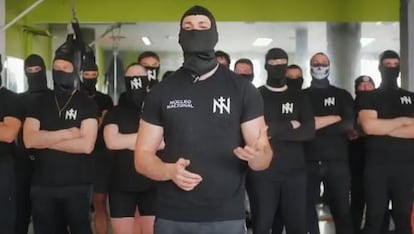 Captura de pantalla del vídeo por el que se ha iniciado la investigación por delitos de odio contra el grupúsculo ultra Núcleo Nacional.