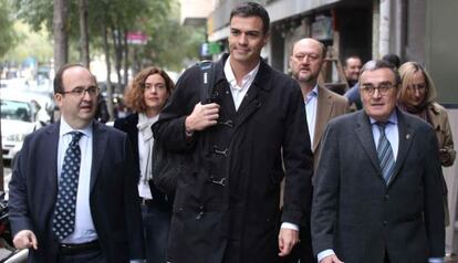 Iceta y Sánchez esta mañana en Barcelona.