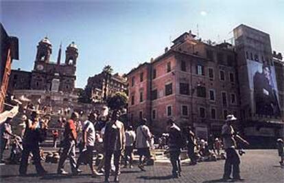 Fotografía de Jesús Ciscar de la plaza de España de Roma, en la exposición <b></b><i>España en Roma.</i>